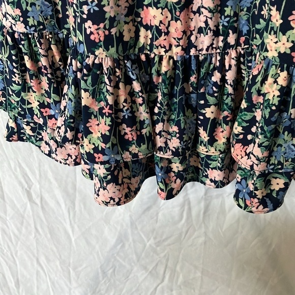 Tommy Hilfiger: Navy Blue/Pink Flower Dress- ruffles- 10 - Picture 12 of 16